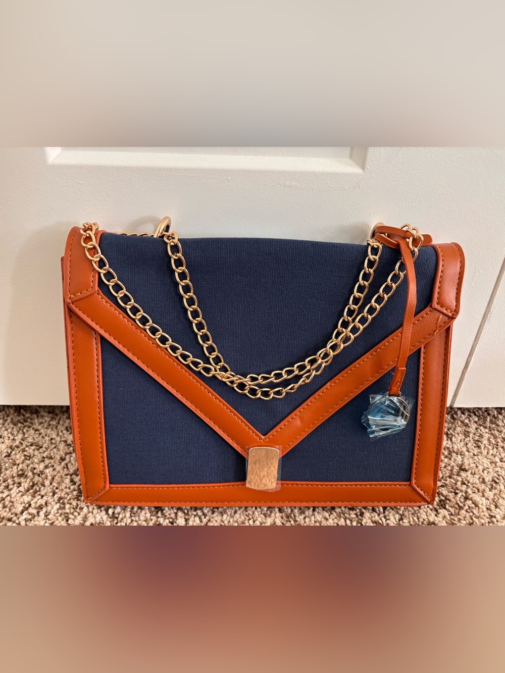Loulou Navy with Faux Leather Trim Brand New Purse